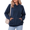 Zeagoo Womens Oversized Hoodies Pullover Fleece Hooded Sweatshirt Trendy | Comfort Hoodie, Womens Fall Clothes, Kangaroo Pocket, Raglan Sleeves, Long Sleeve, Solid Color, Casual, Winter, Midweight(Navy Blue)