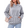 Zeagoo Womens Oversized Hoodies Pullover Fleece Hooded Sweatshirt Trendy | Comfort Hoodie, Womens Fall Clothes, Kangaroo Pocket, Raglan Sleeves, Long Sleeve, Solid Color, Casual, Winter, Midweight(Light Grey)