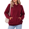 Zeagoo Womens Oversized Hoodies Pullover Fleece Hooded Sweatshirt Trendy | Comfort Hoodie, Womens Fall Clothes, Kangaroo Pocket, Raglan Sleeves, Long Sleeve, Solid Color, Casual, Winter, Midweight(Wine Red)