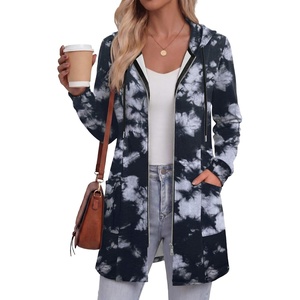 Zeagoo Hoodies for Women Fall Zip up Jacket with Pocket 2026 S-3XL | Womens Zip up Hoodies,Tunic Sweatshirts for Women,Casual Jacket for Women,Deep Pockets,Special Zip Design,Women Fall Clothes(Tie Dye)