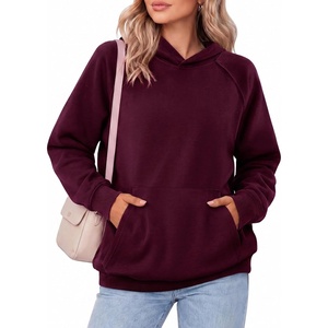 Zeagoo Womens Oversized Hoodies Pullover Fleece Hooded Sweatshirt Trendy | Comfort Hoodie, Womens Fall Clothes, Kangaroo Pocket, Raglan Sleeves, Long Sleeve, Solid Color, Casual, Winter, Midweight(Red)