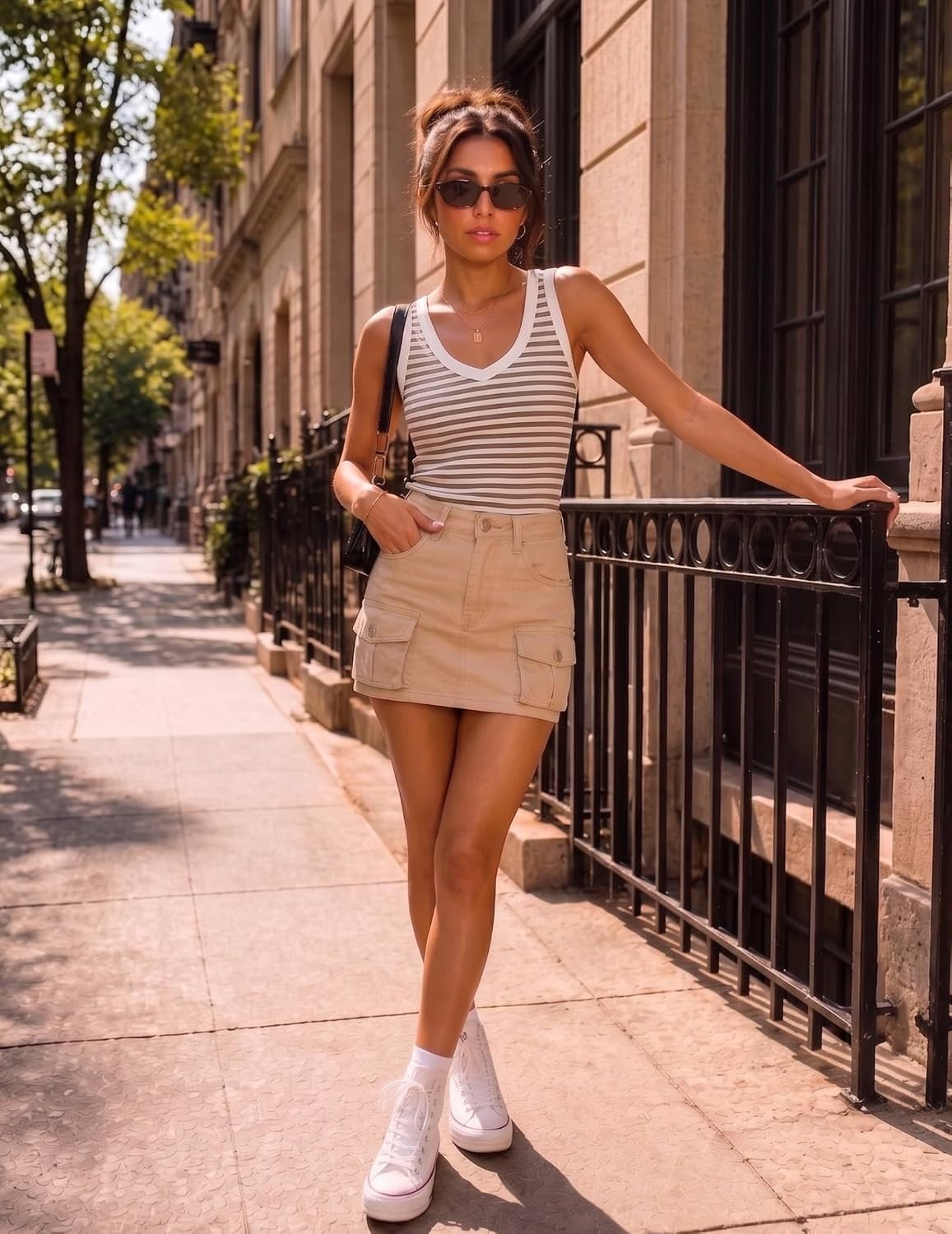 image:imageZeagoo Womens Tank Tops V Neck Ribbed Knit Slim Fit Basic Sleeveless Tops Trendy Casual Summer Clothes Cute Going Out TopBasic TeeBusiness Casual OutfitsSummer Fashion 2026Bstripe Brown White