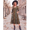 Zeagoo Dresses for Womens Long Sleeve Midi Dress Fall Casual A Line Dress | Fall Outfits 2026,V Neck Flare Dress with Pockets,Winter Long Dresses For Women,Floral Printed,Business Casual,Flowy Swing(Floral Printed-1)