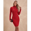Zeagoo Women Long Sleeve Dress Sweater Dress Turtleneck Ribbed Fall Dresses | Long Sleeve Turtleneck Tight Dress, Ribbed Slim Fit&Fleece lined, Above Knee, Fall Winter Outfits for Going Out&Party(Tr)