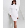 Zeagoo Women Long Sleeve Dress Sweater Dress Turtleneck Ribbed Fall Dresses | Long Sleeve Turtleneck Tight Dress, Ribbed Slim Fit&Fleece lined, Above Knee, Fall Winter Outfits for Going Out&Party(02-white)