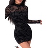 Zeagoo Women’s Mesh Sheer Long Sleeve Dress Ruched Bodycon Mock Neck Cocktail Party Sexy Mini Dresses 2026(Jh88)