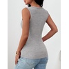 Zeagoo Womens Square Neck Ribbed Tank Tops 2026 Summer Sleeveless Shirts | Basic Tops for Women, Business Casual Outfits, Women’s Fashion, Trendy Clothes, Going Out Blouses, Fitted Undershirt(Light Grey)