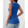 Zeagoo Womens Square Neck Ribbed Tank Tops 2026 Summer Sleeveless Shirts | Basic Tops for Women, Business Casual Outfits, Women’s Fashion, Trendy Clothes, Going Out Blouses, Fitted Undershirt(Blue)