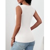 Zeagoo Womens Square Neck Ribbed Tank Tops 2026 Summer Sleeveless Shirts | Basic Tops for Women, Business Casual Outfits, Women’s Fashion, Trendy Clothes, Going Out Blouses, Fitted Undershirt(01 White)
