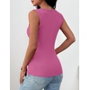 Zeagoo Womens Square Neck Ribbed Tank Tops 2026 Summer Sleeveless Shirts | Basic Tops for Women, Business Casual Outfits, Women’s Fashion, Trendy Clothes, Going Out Blouses, Fitted Undershirt(Hot Pink)