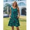 Zeagoo Womens Summer Dress 2026 Sleeveless Casual A-Line Tshirt Sundresses | Dress With Pocket,Floral Print,Crewneck,Aline Flowy Swing Mini Dress,Loose Tank Tshirt Dress,For Beach Vocation(Green Print)