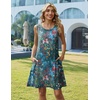 Zeagoo Womens Summer Dress 2026 Sleeveless Casual A-Line Tshirt Sundresses | Dress With Pocket,Floral Print,Crewneck,Aline Flowy Swing Mini Dress,Loose Tank Tshirt Dress,For Beach Vocation(Colorful)