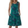 Zeagoo Womens Summer Dress 2026 Sleeveless Casual A-Line Tshirt Sundresses | Dress With Pocket,Floral Print,Crewneck,Aline Flowy Swing Mini Dress,Loose Tank Tshirt Dress,For Beach Vocation(Green Print)