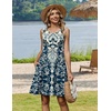 Zeagoo Womens Summer Dress 2026 Sleeveless Casual A-Line Tshirt Sundresses | Dress With Pocket,Floral Print,Crewneck,Aline Flowy Swing Mini Dress,Loose Tank Tshirt Dress,For Beach Vocation(Blue Boho Print)