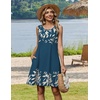 Zeagoo Womens Summer Dress 2026 Sleeveless Casual A-Line Tshirt Sundresses | Dress With Pocket,Floral Print,Crewneck,Aline Flowy Swing Mini Dress,Loose Tank Tshirt Dress,For Beach Vocation(Navy Blue Print)