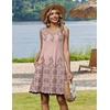 Zeagoo Womens Summer Dress 2026 Sleeveless Casual A-Line Tshirt Sundresses | Dress With Pocket,Floral Print,Crewneck,Aline Flowy Swing Mini Dress,Loose Tank Tshirt Dress,For Beach Vocation(Sf190)