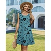 Zeagoo Womens Summer Dress 2026 Sleeveless Casual A-Line Tshirt Sundresses | Dress With Pocket,Floral Print,Crewneck,Aline Flowy Swing Mini Dress,Loose Tank Tshirt Dress,For Beach Vocation(Sf237)