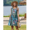 Zeagoo Womens Summer Dress 2026 Sleeveless Casual A-Line Tshirt Sundresses | Dress With Pocket,Floral Print,Crewneck,Aline Flowy Swing Mini Dress,Loose Tank Tshirt Dress,For Beach Vocation(Colorful)