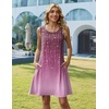 Zeagoo Womens Summer Dress 2026 Sleeveless Casual A-Line Tshirt Sundresses | Dress With Pocket,Floral Print,Crewneck,Aline Flowy Swing Mini Dress,Loose Tank Tshirt Dress,For Beach Vocation(Purple Print)