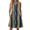 Zeagoo Womens Summer Dress 2026 Sleeveless Casual A-Line Tshirt Sundresses | Dress With Pocket,Floral Print,Crewneck,Aline Flowy Swing Mini Dress,Loose Tank Tshirt Dress,For Beach Vocation(Stripe Print)