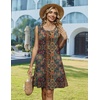 Zeagoo Womens Summer Dress 2026 Sleeveless Casual A-Line Tshirt Sundresses | Dress With Pocket,Floral Print,Crewneck,Aline Flowy Swing Mini Dress,Loose Tank Tshirt Dress,For Beach Vocation(Ethnic Print)