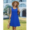 Zeagoo Womens Summer Dress 2026 Sleeveless Casual A-Line Tshirt Sundresses | Dress With Pocket,Floral Print,Crewneck,Aline Flowy Swing Mini Dress,Loose Tank Tshirt Dress,For Beach Vocation(Sky Blue)