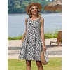 Zeagoo Womens Summer Dress 2026 Sleeveless Casual A-Line Tshirt Sundresses | Dress With Pocket,Floral Print,Crewneck,Aline Flowy Swing Mini Dress,Loose Tank Tshirt Dress,For Beach Vocation(An19)