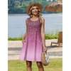 Zeagoo Womens Summer Dress 2026 Sleeveless Casual A-Line Tshirt Sundresses | Dress With Pocket,Floral Print,Crewneck,Aline Flowy Swing Mini Dress,Loose Tank Tshirt Dress,For Beach Vocation(Purple Print)