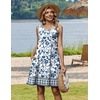 Zeagoo Womens Summer Dress 2026 Sleeveless Casual A-Line Tshirt Sundresses | Dress With Pocket,Floral Print,Crewneck,Aline Flowy Swing Mini Dress,Loose Tank Tshirt Dress,For Beach Vocation(Mz950)