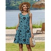 Zeagoo Womens Summer Dress 2026 Sleeveless Casual A-Line Tshirt Sundresses | Dress With Pocket,Floral Print,Crewneck,Aline Flowy Swing Mini Dress,Loose Tank Tshirt Dress,For Beach Vocation(Sf237)