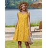Zeagoo Womens Summer Dress 2026 Sleeveless Casual A-Line Tshirt Sundresses | Dress With Pocket,Floral Print,Crewneck,Aline Flowy Swing Mini Dress,Loose Tank Tshirt Dress,For Beach Vocation(Xh528)