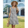Zeagoo Womens Summer Dress 2026 Sleeveless Casual A-Line Tshirt Sundresses | Dress With Pocket,Floral Print,Crewneck,Aline Flowy Swing Mini Dress,Loose Tank Tshirt Dress,For Beach Vocation(An19)
