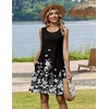 Zeagoo Womens Summer Dress 2026 Sleeveless Casual A-Line Tshirt Sundresses | Dress With Pocket,Floral Print,Crewneck,Aline Flowy Swing Mini Dress,Loose Tank Tshirt Dress,For Beach Vocation(01-black Floral)