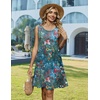 Zeagoo Womens Summer Dress 2026 Sleeveless Casual A-Line Tshirt Sundresses | Dress With Pocket,Floral Print,Crewneck,Aline Flowy Swing Mini Dress,Loose Tank Tshirt Dress,For Beach Vocation(Colorful)