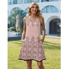 Zeagoo Womens Summer Dress 2026 Sleeveless Casual A-Line Tshirt Sundresses | Dress With Pocket,Floral Print,Crewneck,Aline Flowy Swing Mini Dress,Loose Tank Tshirt Dress,For Beach Vocation(Sf190)