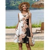 Zeagoo Womens Summer Dress 2026 Sleeveless Casual A-Line Tshirt Sundresses | Dress With Pocket,Floral Print,Crewneck,Aline Flowy Swing Mini Dress,Loose Tank Tshirt Dress,For Beach Vocation(Black White Pink Floral)