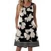 Zeagoo Womens Summer Dress 2026 Sleeveless Casual A-Line Tshirt Sundresses | Dress With Pocket,Floral Print,Crewneck,Aline Flowy Swing Mini Dress,Loose Tank Tshirt Dress,For Beach Vocation(Sf350)