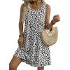 Zeagoo Womens Summer Dress 2026 Sleeveless Casual A-Line Tshirt Sundresses | Dress With Pocket,Floral Print,Crewneck,Aline Flowy Swing Mini Dress,Loose Tank Tshirt Dress,For Beach Vocation(An19)