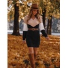 Zeagoo Women’s Sweater Dress Long Sleeve V Neck Short Mini Knitted Dress | Fall Winter Fitted Thick Casual Knit Dress Long Sweater(Khaki & Black)
