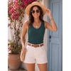 Zeagoo Womens Tank Tops V Neck Ribbed Knit Slim Fit Basic Sleeveless Tops | Trendy Casual Summer Clothes, Cute Going Out Top,Basic Tee,Business Casual Outfits,Summer Fashion 2026(Deep Green)