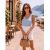 Zeagoo Womens Tank Tops V Neck Ribbed Knit Slim Fit Basic Sleeveless Tops | Trendy Casual Summer Clothes, Cute Going Out Top,Basic Tee,Business Casual Outfits,Summer Fashion 2026(Light Blue)