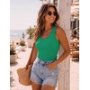 Zeagoo Womens Tank Tops V Neck Ribbed Knit Slim Fit Basic Sleeveless Tops | Trendy Casual Summer Clothes, Cute Going Out Top,Basic Tee,Business Casual Outfits,Summer Fashion 2026(Green)