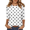 Zeagoo Women’s Casual 3/4 Sleeve T-Shirts Round Neck Tunic Tops Work Blouse | Basic tees, 3/4 length sleeve shirts, Business casual outfits, Boho tops, 2026 fall fashion clothes, Ladies blouses(Polka Dots-jh592)