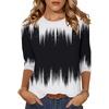 Zeagoo Women’s Casual 3/4 Sleeve T-Shirts Round Neck Tunic Tops Work Blouse | Basic tees, 3/4 length sleeve shirts, Business casual outfits, Boho tops, 2026 fall fashion clothes, Ladies blouses(Black White-jb204)