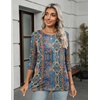 Zeagoo Women’s Casual 3/4 Sleeve T-Shirts Round Neck Tunic Tops Work Blouse | Basic tees, 3/4 length sleeve shirts, Business casual outfits, Boho tops, 2026 fall fashion clothes, Ladies blouses(Bohemia-mz779)