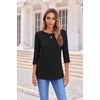 Zeagoo Women’s Casual 3/4 Sleeve T-Shirts Round Neck Tunic Tops Work Blouse | Basic tees, 3/4 length sleeve shirts, Business casual outfits, Boho tops, 2026 fall fashion clothes, Ladies blouses(Black)