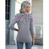 Zeagoo Women’s Casual 3/4 Sleeve T-Shirts Round Neck Tunic Tops Work Blouse | Basic tees, 3/4 length sleeve shirts, Business casual outfits, Boho tops, 2026 fall fashion clothes, Ladies blouses(Grey Flower)