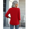 Zeagoo Women’s Casual 3/4 Sleeve T-Shirts Round Neck Tunic Tops Work Blouse | Basic tees, 3/4 length sleeve shirts, Business casual outfits, Boho tops, 2026 fall fashion clothes, Ladies blouses(Red Christmas-sd485)