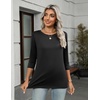 Zeagoo Women’s Casual 3/4 Sleeve T-Shirts Round Neck Tunic Tops Work Blouse | Basic tees, 3/4 length sleeve shirts, Business casual outfits, Boho tops, 2026 fall fashion clothes, Ladies blouses(Black)
