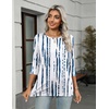 Zeagoo Women’s Casual 3/4 Sleeve T-Shirts Round Neck Tunic Tops Work Blouse | Basic tees, 3/4 length sleeve shirts, Business casual outfits, Boho tops, 2026 fall fashion clothes, Ladies blouses(White Blue-zr229)